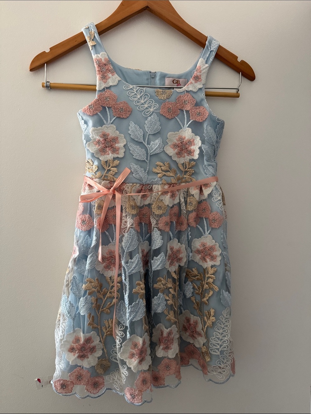 GB Girls Floral Embroidered Dress - Size 7